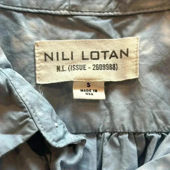 Nili Lotan - NWOT - crinkle blue tie dye relaxed fit tunic shirt. - Picture 4 of 10